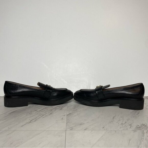 Stuart Weitzman Brenna Black Leather Loafer 8 1/2 B - Picture 5 of 16